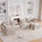 Modular Sectional Sofa with Movable Storage Ottoman and Console