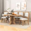 Ensemble de salle à manger de ferme 5 pièces avec table extensible et 4 chaises rembourrées pour la salle à manger-787592529-787592530