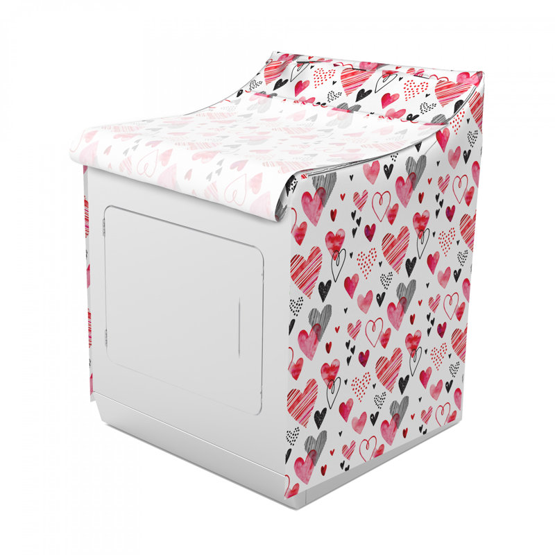 Housse pour laveuse d’art rayée à rayures différentes types de cœur amour love theme
