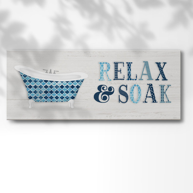 «Relax and Soak», toile tendue avec châssis, H 8 po x l 20 po x P 1,5 po