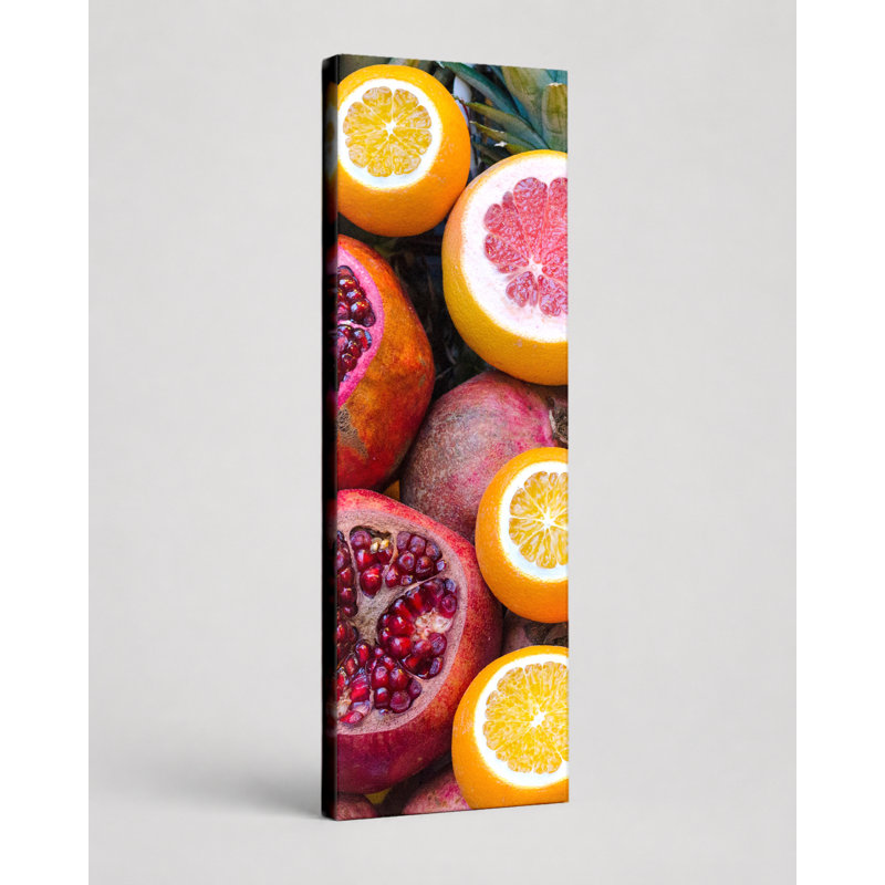 Art tropical sur toile, "Tropical Fruit Abundance", 20" W x 60" H
