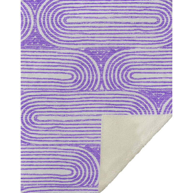 Jeté Art déco en sherpa Addison, Mauve