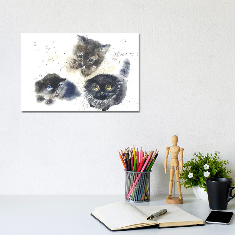 Kittens by Marina Ignatova - Wrapped Canvas Painting, 20.32 cm H x 30.48 cm W