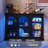 47.2"W Sideboard Buffet Cabinet with 3 Glass Doors, Adjustable Shelves, LED and Human Body Sensors-1477457382