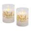 Bougies en verre DEL à piles avec flamme vacillante, Noël - 2 pièces