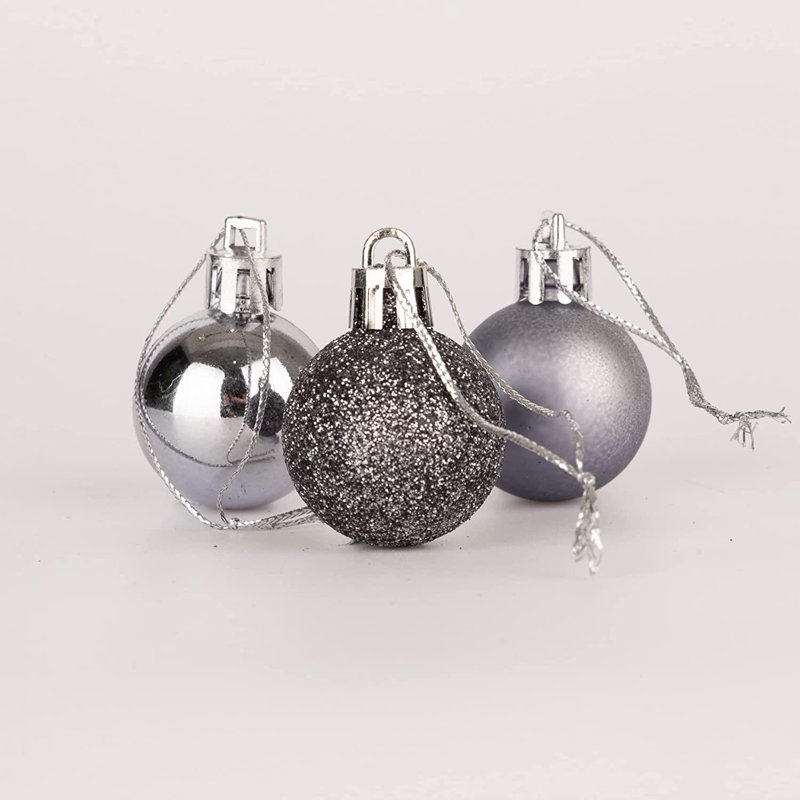 3cm Polyvinyl Chloride (PVC) Ball Ornament, Grey