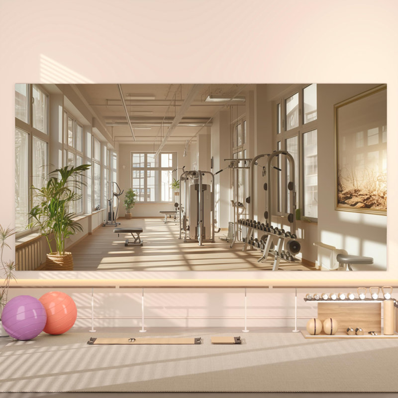  Home Gym Mirror, Large Mirror Full Length, Mounted Full Body Mirror, Frameless Mirror Tiles for Workout, Yoga, Garage, Bedroom, Dance
