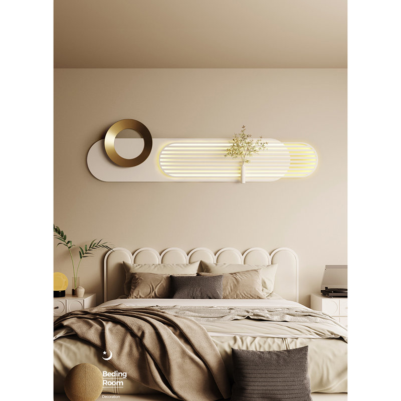 Luminaire suspendu en métal crème style drapé, H 12,99 po x l 47,24 po x P 1,18 po