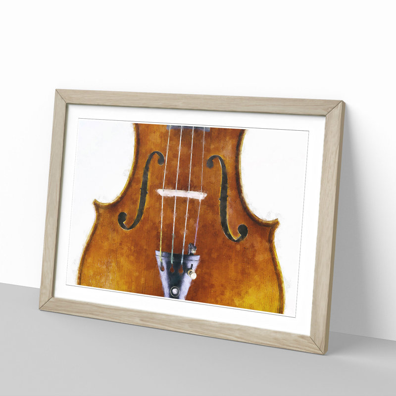 The Beauty of the Violin - Picture Frame Painting Print, 24cm H x 33cm W x 2cm D, Oak Framed
