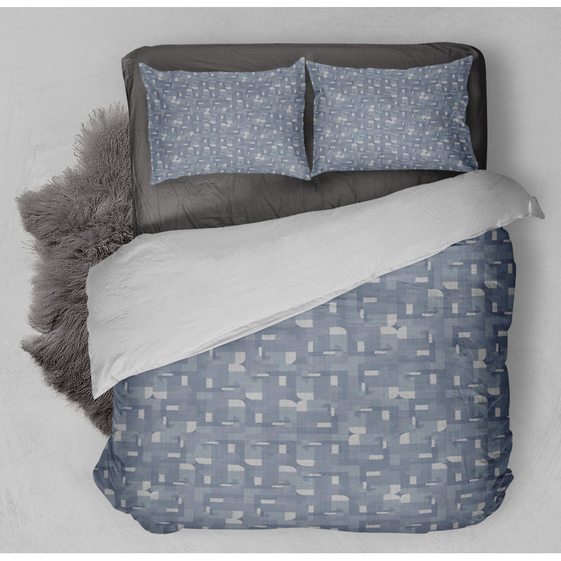 Twill Geometric Shapes Duvet Cover, Twin Duvet Cover + 1 Standard Pillowcase