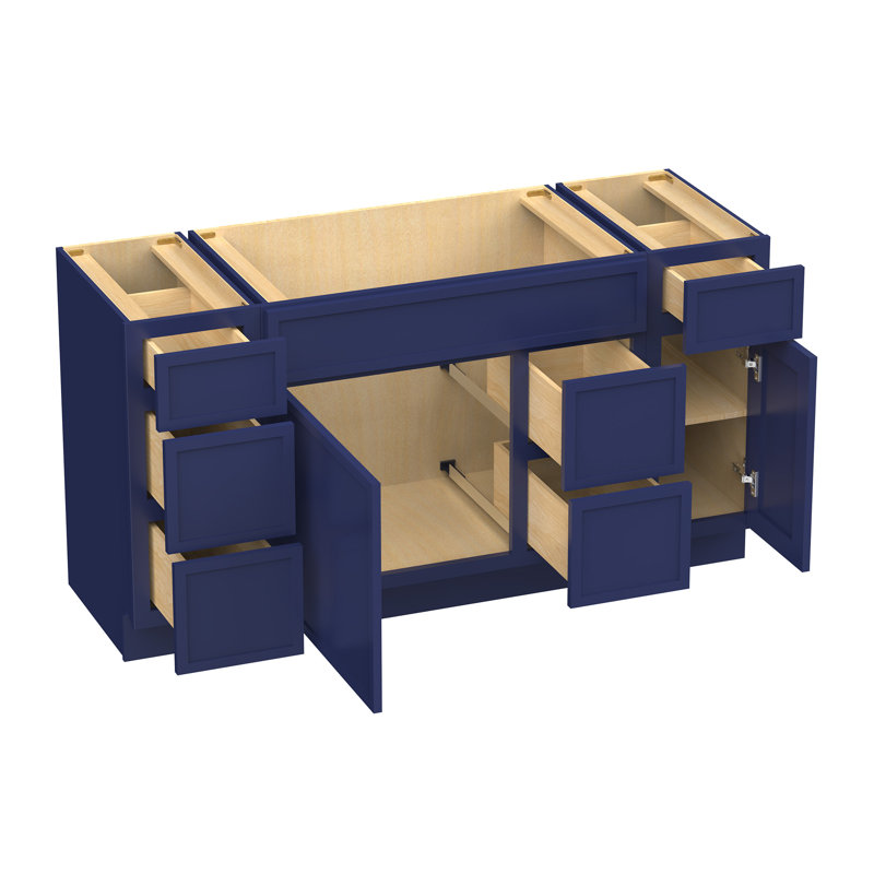 Base de meuble-lavabo simple 60 po seulement, Bleu