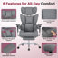 Fauteuil de bureau ergonomique Arless pour cadres de grande taille avec accoudoirs, appui-tête et repose-pieds rembourrés et réglables-405873943