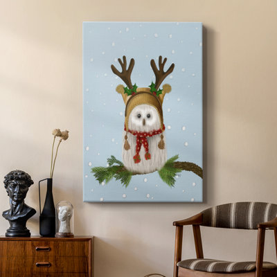 Chouette et bois de Noël moelleux - galerie Cavas sur mesure