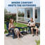 Ensemble de 4 chaises pliantes Adirondack pliables avec 2 tables d'appoint en PEHD toutes saisons, texture bois, porte-gobelet, pliable, durable, sièges d'extérieur pour le jardin, la terrasse, la cour, le foyer, le bleu marine