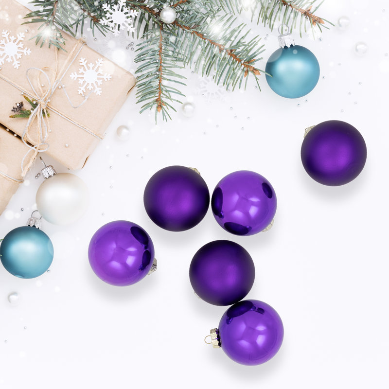 Ornement de Noël boule de verre, Mauve
