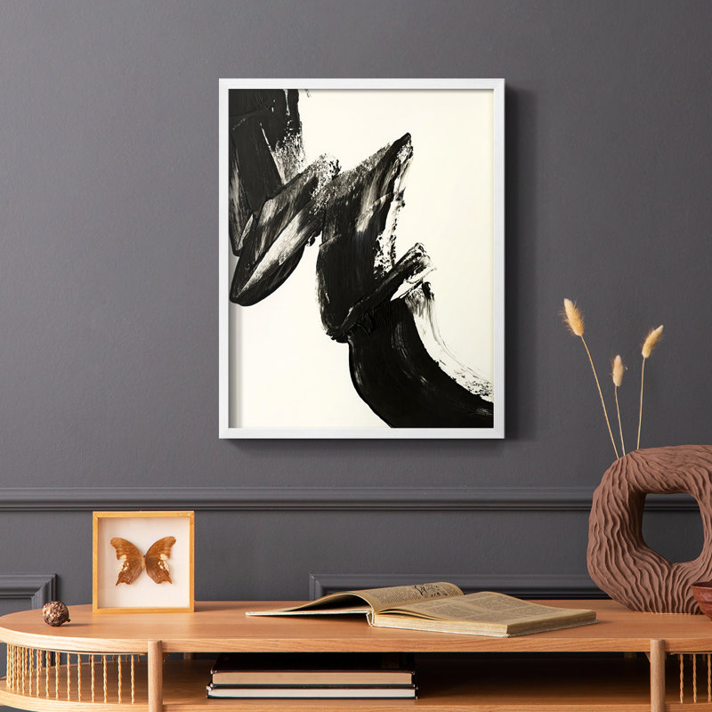 Impression encadrée Black Expression II - bois massif, Blanc, H 14 po x l 11 po
