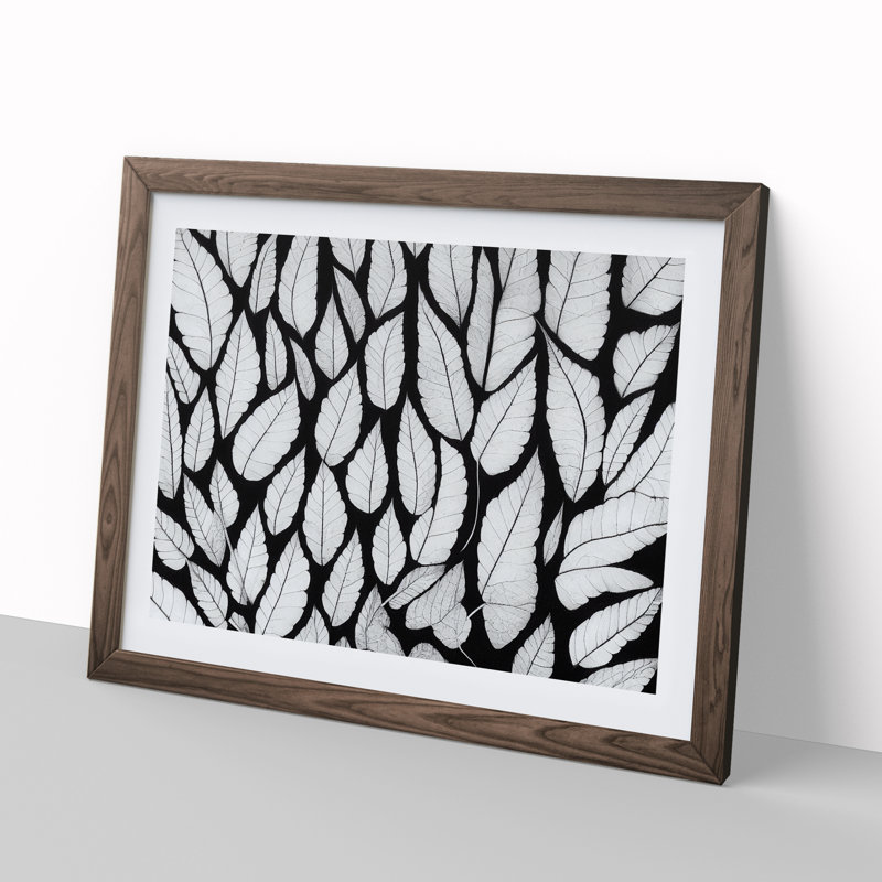 Flourishing Leaf - Single Picture Frame Painting, 25cm H x 34cm W x 2cm D, Walnut