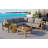 4-Pieces Outdoor L-Shaped Sofa Set With Woven Mesh Armrests & Coffee Table-1169815555