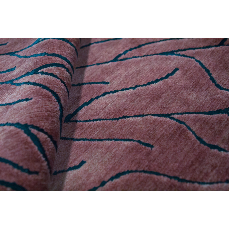 Abstract Area Rug in Rust
