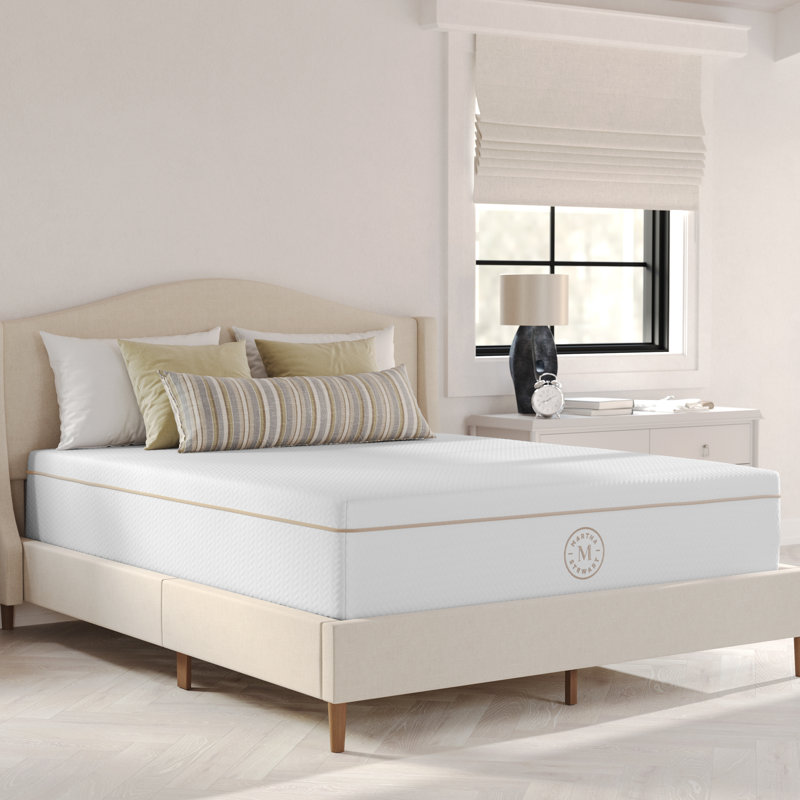 Queen White Gel Memory Foam Mattress with Quilted Jacquard Cover