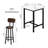 3-Piece Bar Table Set For 2, 23.6 " Square Pub Table With 2 PU Upholstered Backrest Chairs, Counter Height Kitchen Table Set For Small Spaces, Bar, Restaurant, Apartment-587112767