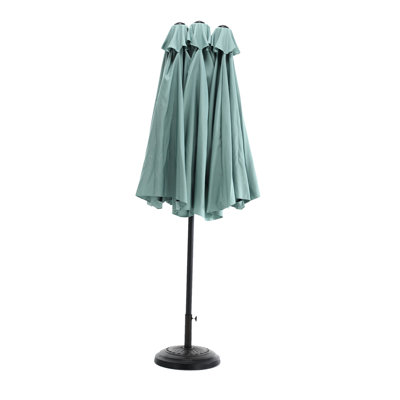 14.8 Ft Double Sided Patio Umbrella. Large Rectangular. 100% Fabric. Easy Shut Down Function. Ideal For Garden, Poolside, Backyard Location Outdoor Umbrella Rectangular - . Canopy. Closing Excellent