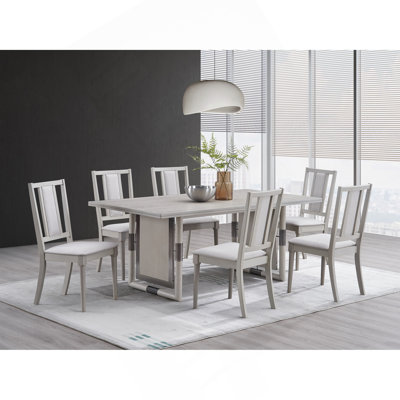 Marta Natural Finish 7Pcs Dining Room Set