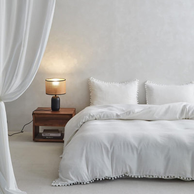 French Linen Blended Duvet Cover Bed Set ,1 Comforter Cover And 2 Pillow Shams