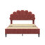 Lit plateforme tapissier avec tête de lit en velours à motif floral-1105668431-1105668417