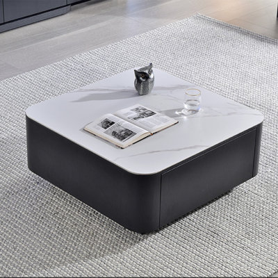Modern simple square rock plate coffee table