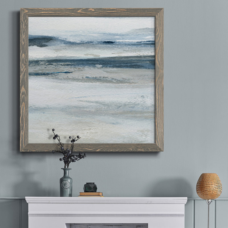 Boho Cacti II - peinture sur toile encadrée, Cadre gris, H 17 po x l 17 po x P 1,5 po