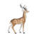 Large Flocked Foam Standing Deer With Antlers