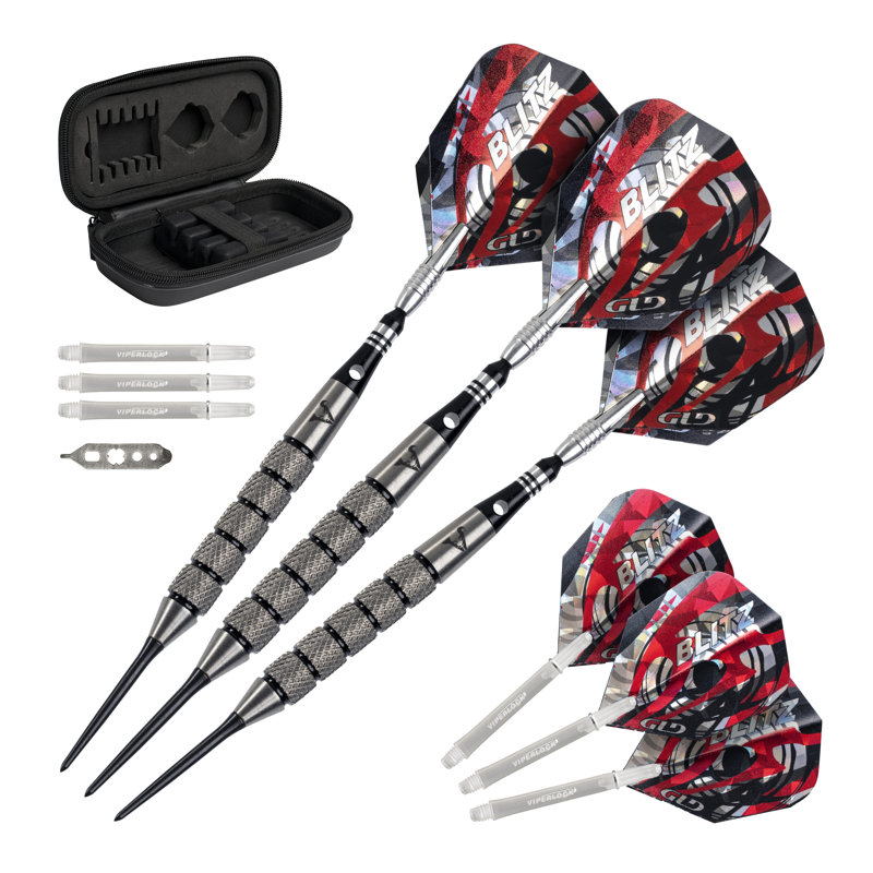 Fléchettes à pointe en acier tungstène 95% Viper Blitz 28 grammes avec aiguisoir