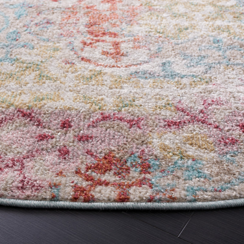 Phoenix 500 Performance Damask Rug, Round 6'7"