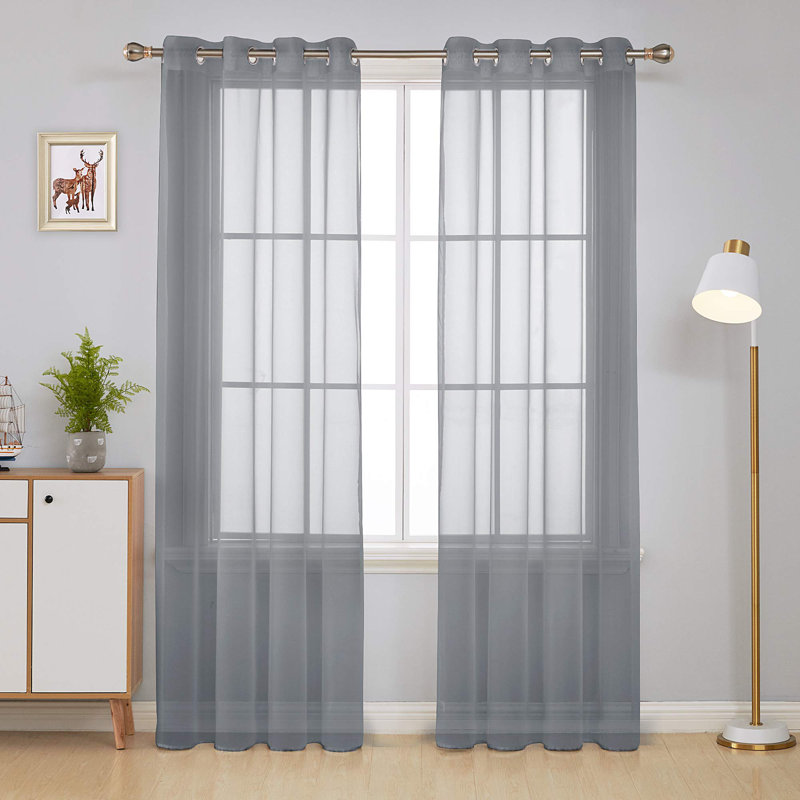 Gainsborough Sheer Curtain Pair, 52" W x 84" L, Pale Pink