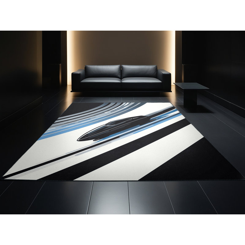 Tapis noir moelleux et moelleux Soft, 2 pi x 3 pi