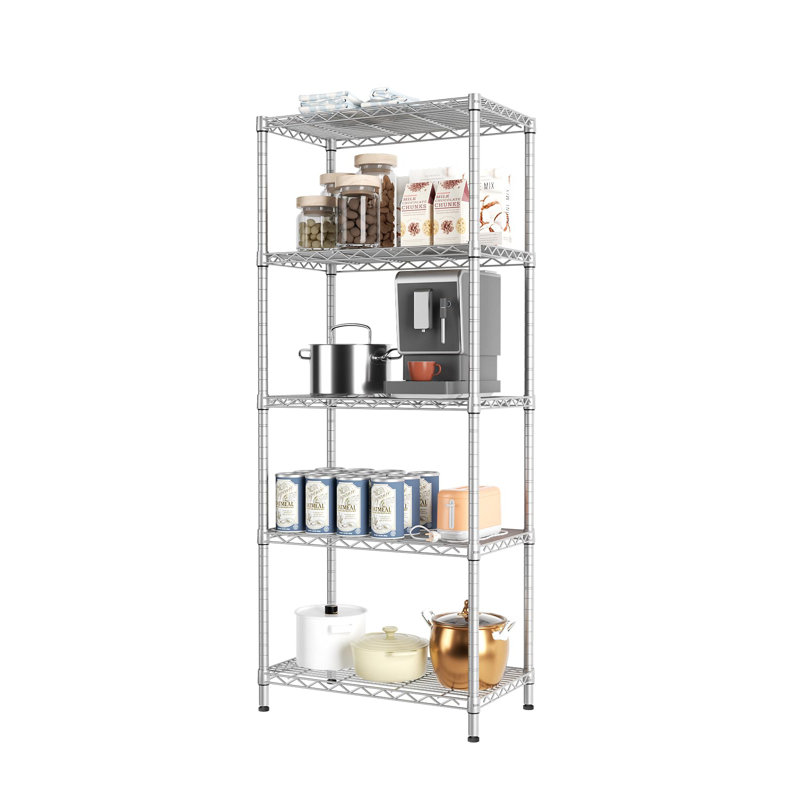 Tablettes de rangement réglables, Argent argent, H 59,5 po x l 24 po x P 14 po