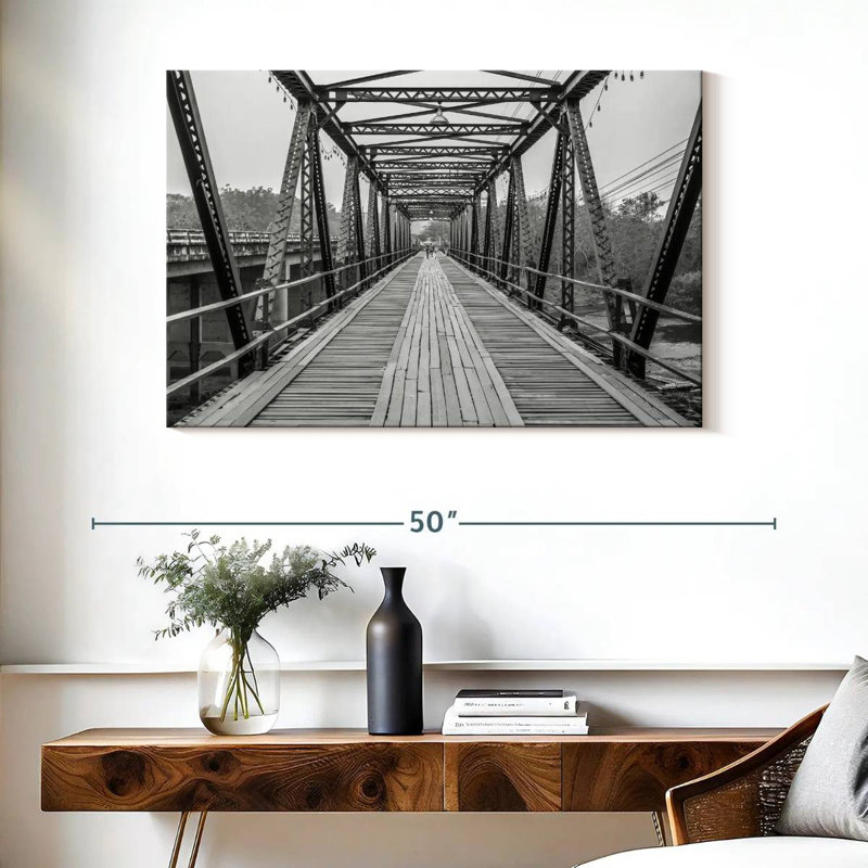 Lilie, pont commémoratif de paiement, BW, H 26 po x l 39 po