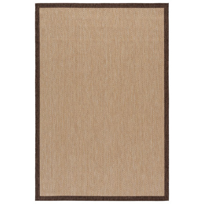 Courtyard Power Loom Polypropylene Plastic; Polyester Chevron Indoor Rug