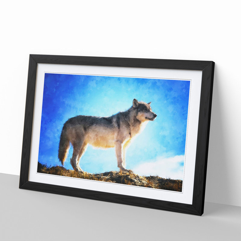 Wolf Vol.1 - Picture Frame Painting, 27cm H x 36cm W x 2cm D, Black Framed