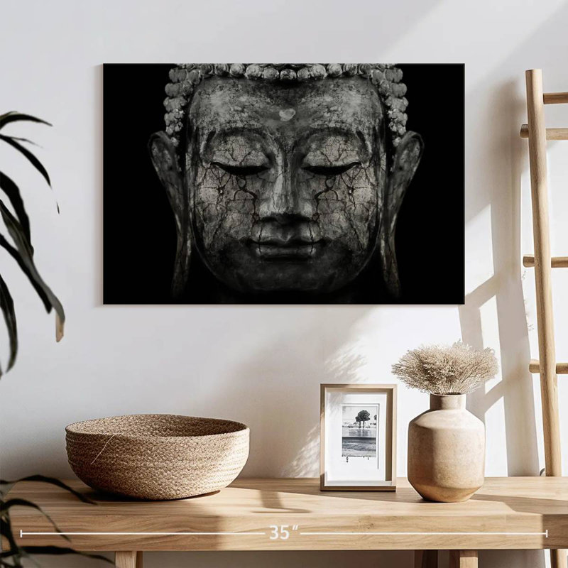 Adella Grunge Black Buddha, 20" H x 30" W