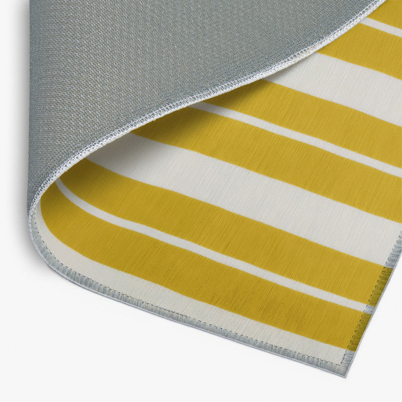 HorizontalStripes Grey Indoor and Outdoor Area Rug, Rectangle 4' x 6'