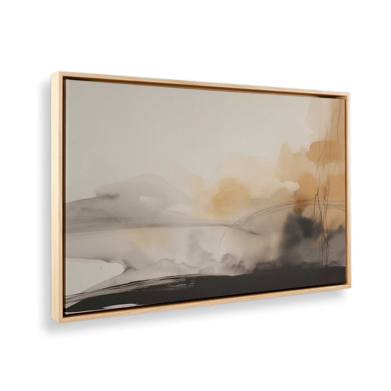 Impression sur toile cuivre et mélodie rustique, H 12,75 po x l 18,75 po x P 1,75 po, Cadre américain en érable flottant