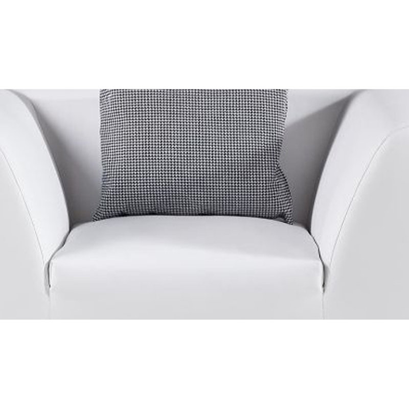 Hogarth Faux Leather Armchair, White Faux Leather