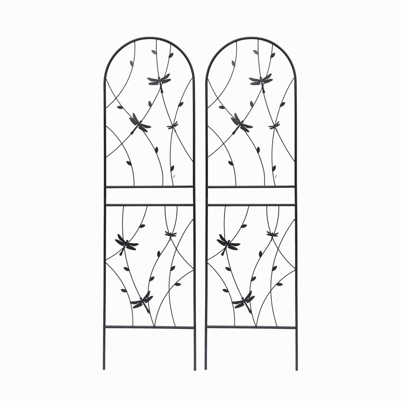 Ensemble de 2 treillis de jardin en métal 71 po x 19,7 po antirouille pour plantes grimpantes