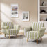Set Of 2, 29.92In Striped Fabric Accent Chair
