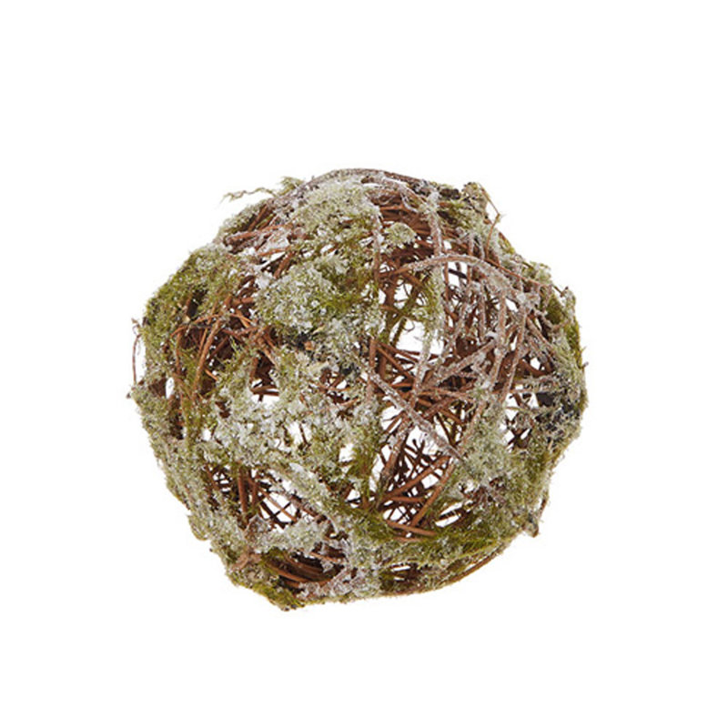 Handmade Wood Ball Ornament, H 6 po x l 6 po x P 6 po