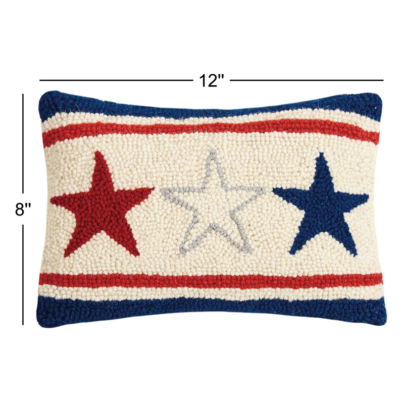 Americana Stars Petite-Size Wool Hook Pillow