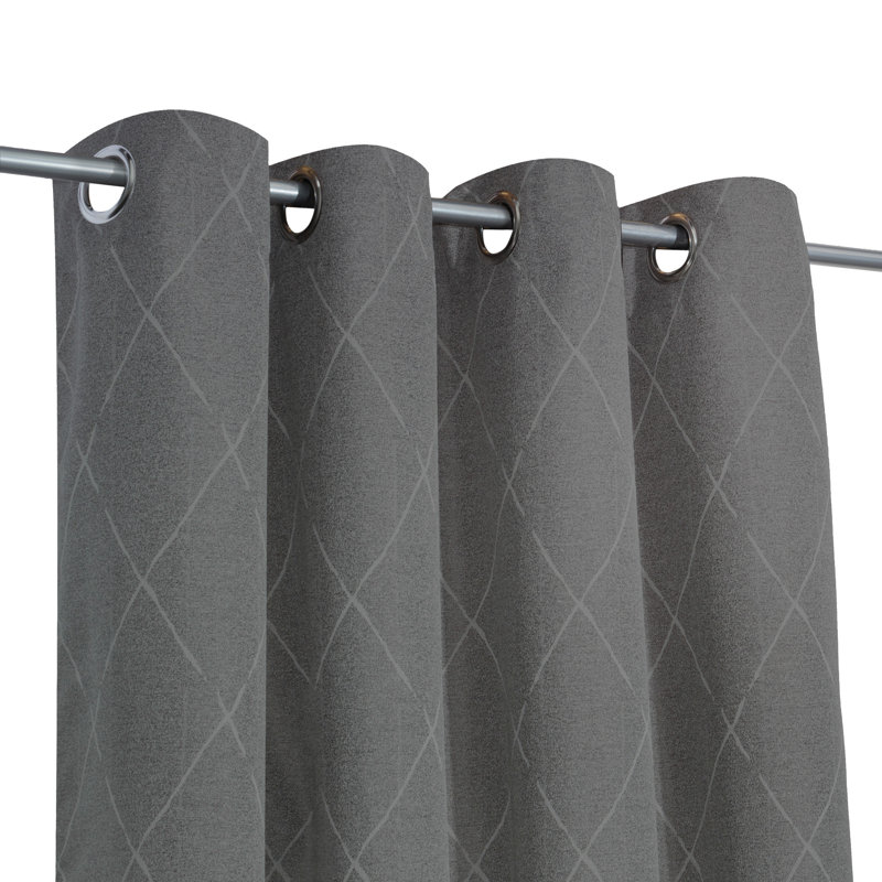 Rideau en jacquard Delaney, gris