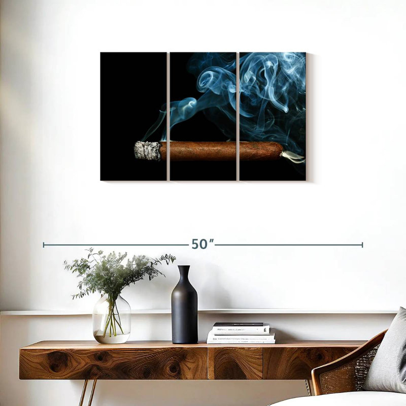 Senne Cigar With Smoke, 20" H x 33" W